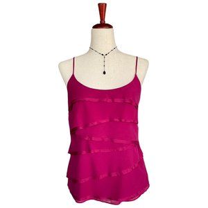 Vince Tiered Silk Blend Pink Tank Top Cami Size 6
